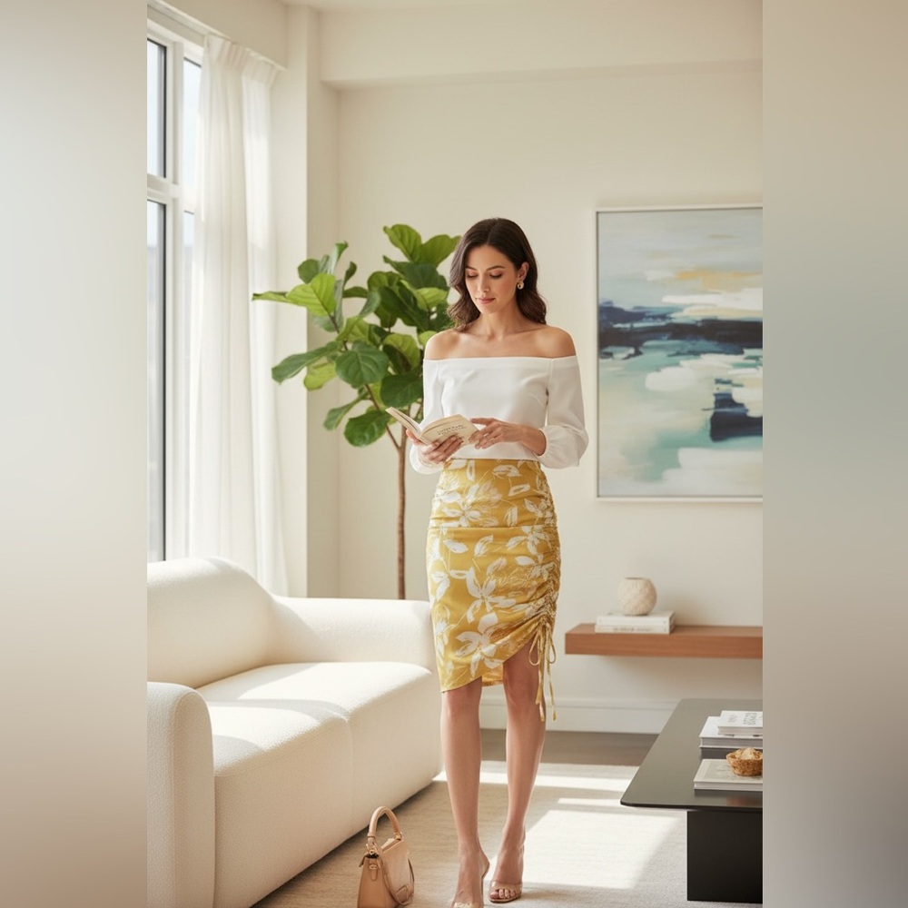 Marciano Desert Bloom Skirt Yellow Multi Skirt